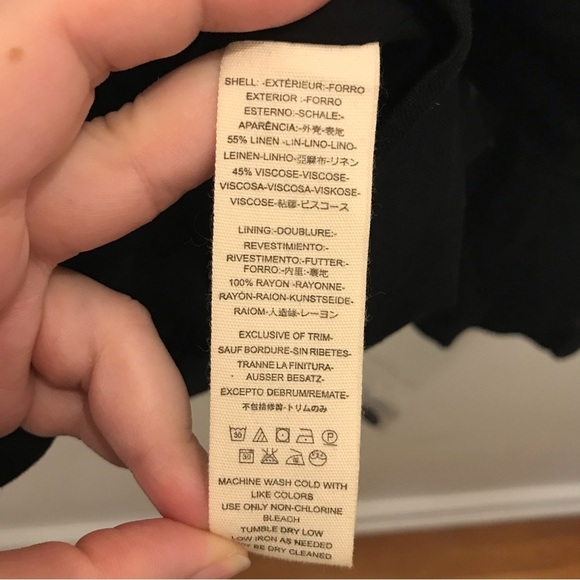 Free People Flared Sleeve Linen Blazer XS black jacket NWT - Picture 9 of 13